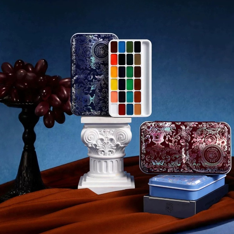 Watercolor Paint Set Solid Pigment - Conjunto de Tintas Aquareláveis Sólidas Rubens