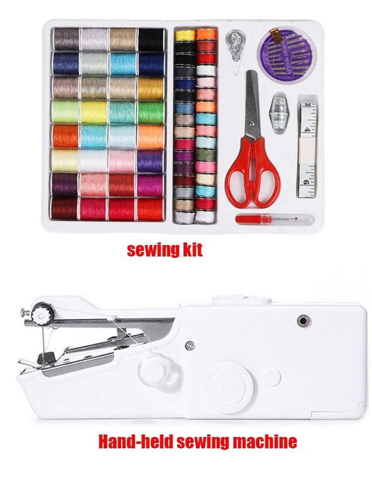 Mini Electric Sewing Machine Handheld - Kit de Costura Portátil para Viagem,