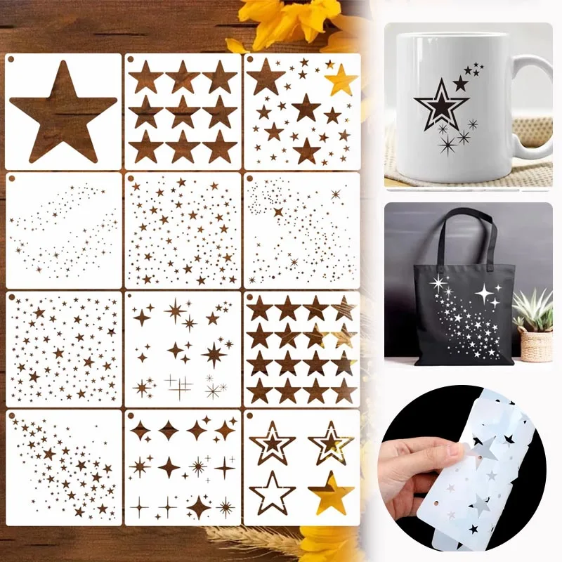 Scrapbooking - 1-5 Sacos de Estêncil de Estrelas