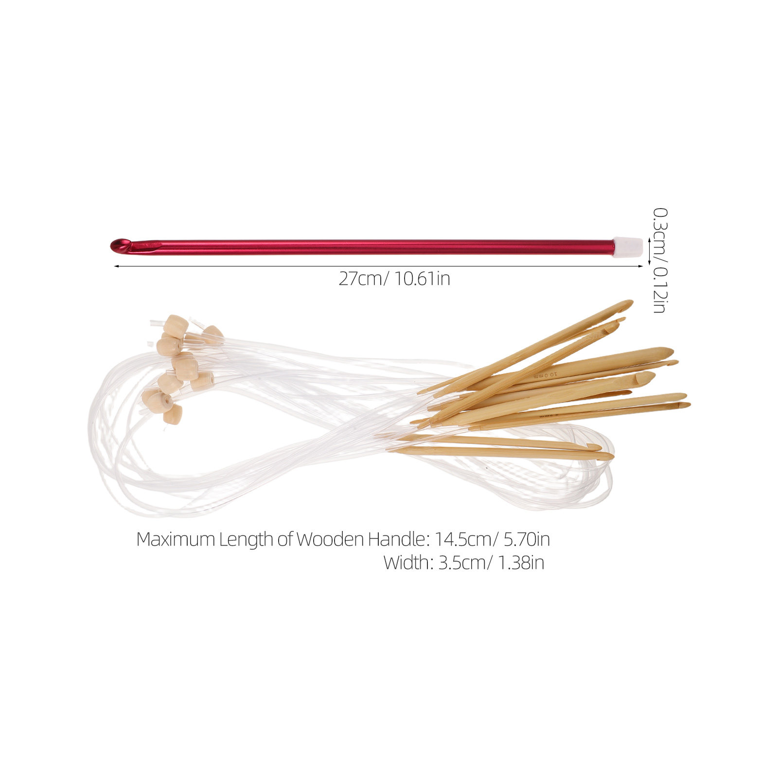 1 conjunto de agulhas de croch - Wooden Crochet Hooks Ergonomic Handle avaliação e preço
