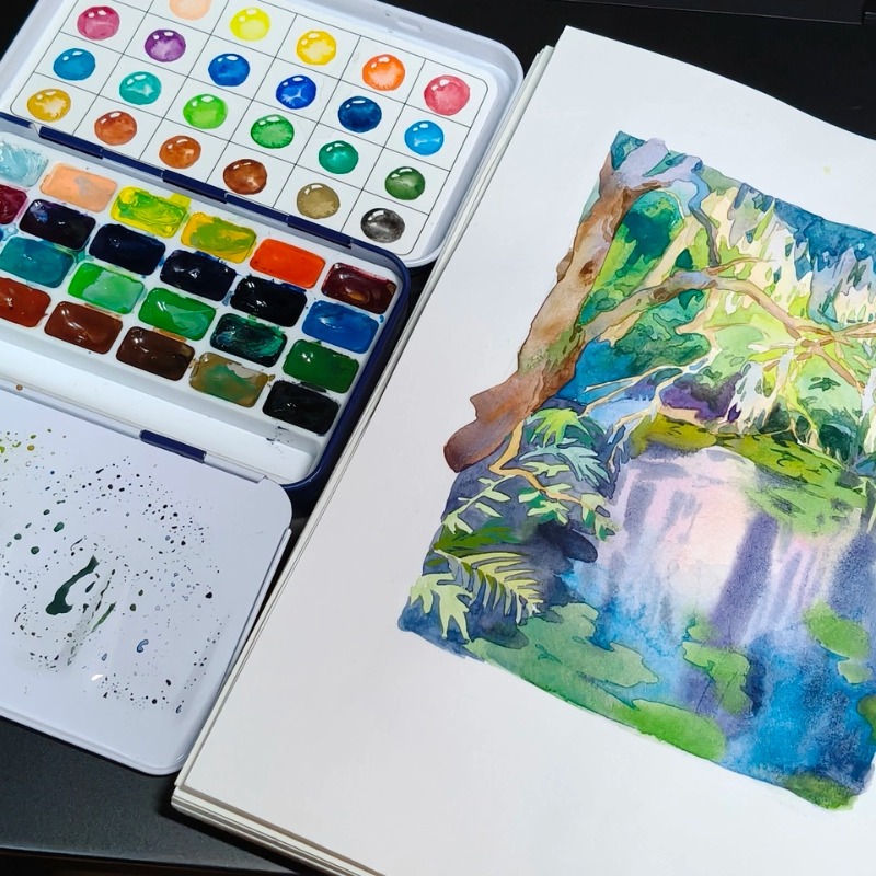 Conjunto de Tintas Aquarelávei - Watercolor Paint Set Solid Pigment avaliação e preço