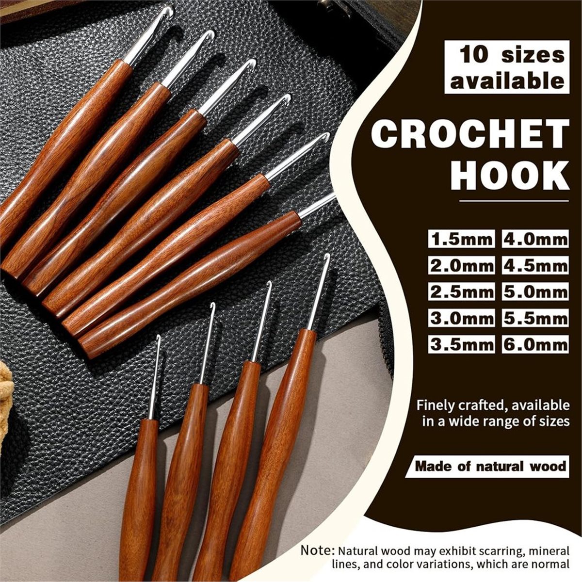 5 agulhas de crochê, 5 tamanho - Wooden Crochet Hooks Ergonomic Handle avaliação e preço