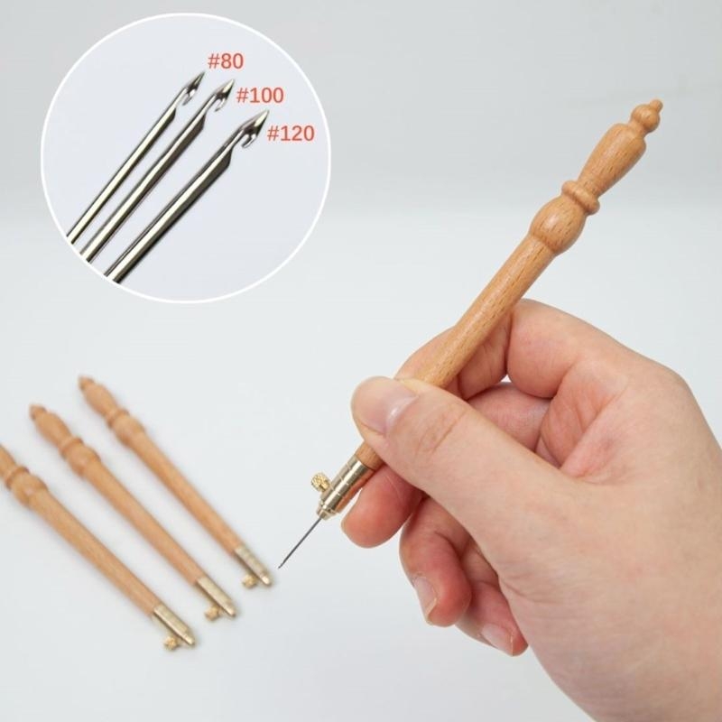 Gancho bordado Gancho miçangas - Wooden Crochet Hooks Ergonomic Handle avaliação e preço