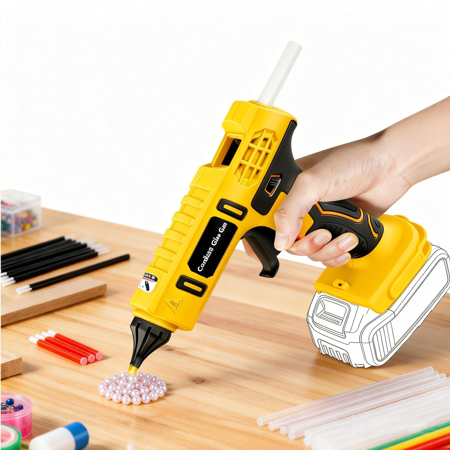 Pistola de Cola Quente Sem Fio - Hot Melt Glue Gun Cordless avaliação e preço