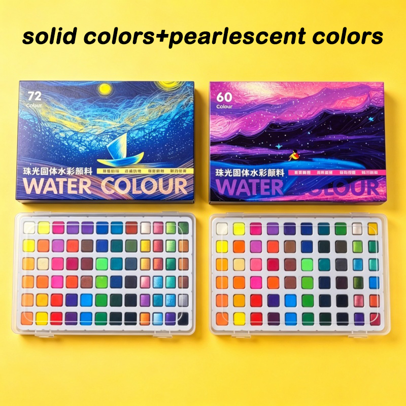 Tinta Aquarela Sólida e Perola - Watercolor Paint Set Solid Pigment avaliação e preço