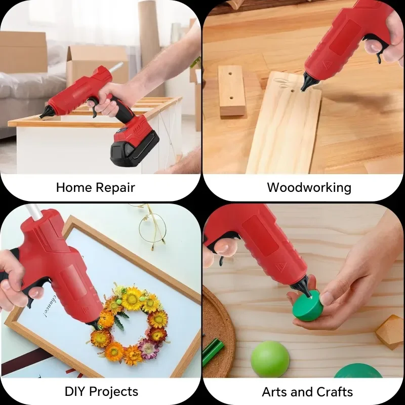 Pistola de cola quente portáti - Hot Melt Glue Gun Cordless avaliação e preço
