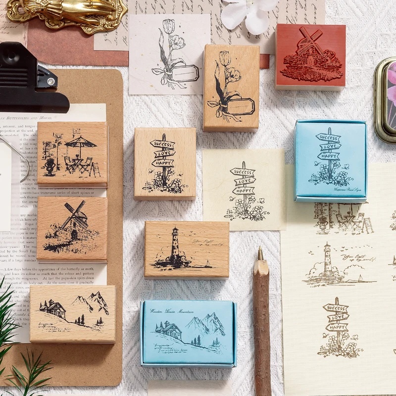 Carimbos de borracha de madeir - Scrapbooking avaliação e preço
