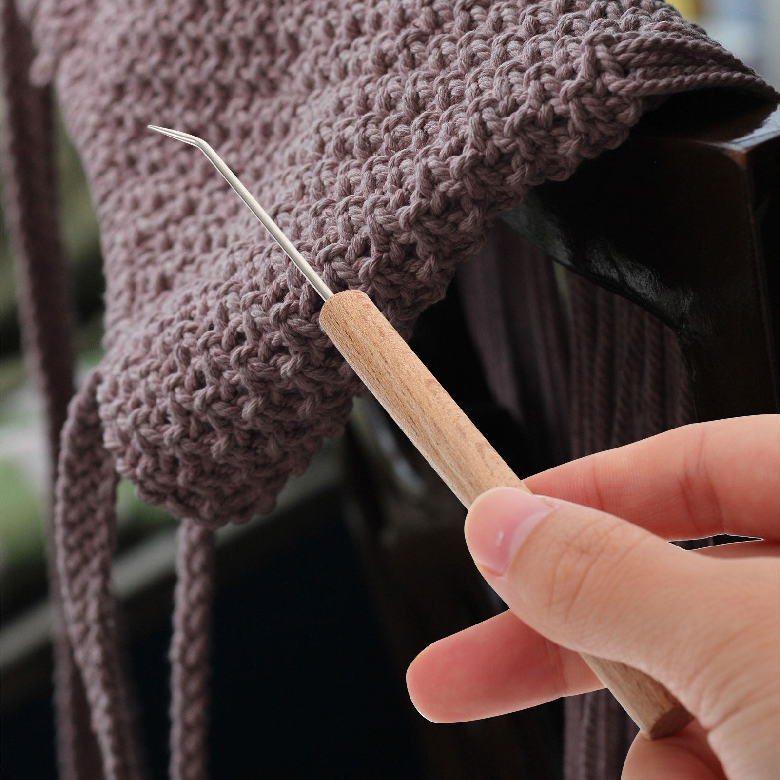 Agulhas de crochê com cabo de  - Wooden Crochet Hooks Ergonomic Handle avaliação e preço