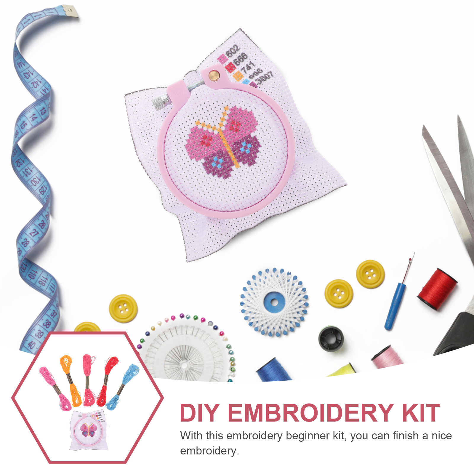 1 conjunto de kit de bordado d - Cross Stitch Stamped Kits Beginners avaliação e preço