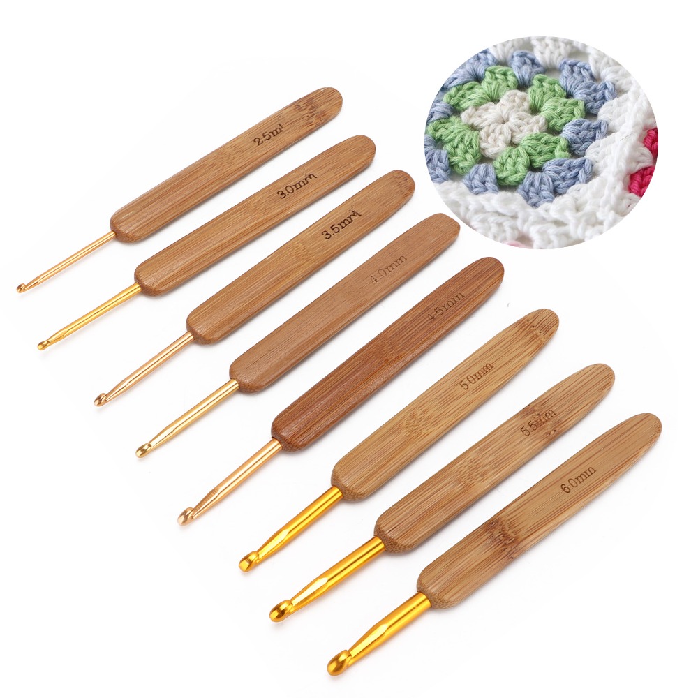 Conjunto de 8 agulhas de croch - Wooden Crochet Hooks Ergonomic Handle avaliação e preço
