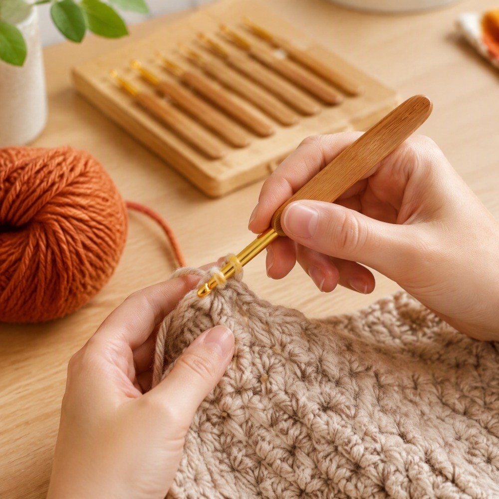 Conjunto de 8 agulhas de croch - Wooden Crochet Hooks Ergonomic Handle avaliação e preço