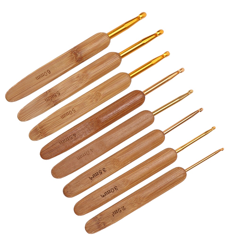 Conjunto de 8 agulhas de croch - Wooden Crochet Hooks Ergonomic Handle avaliação e preço