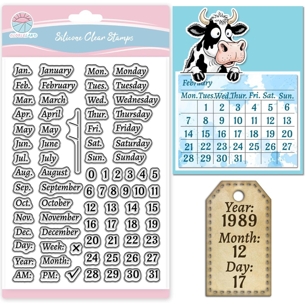Calendário selo claro para scr - Clear Silicone Stamps For Card Making avaliação e preço