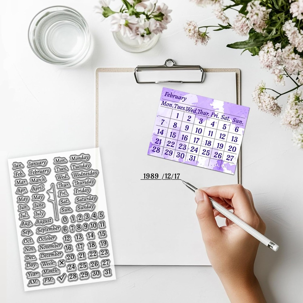 Calendário selo claro para scr - Clear Silicone Stamps For Card Making avaliação e preço