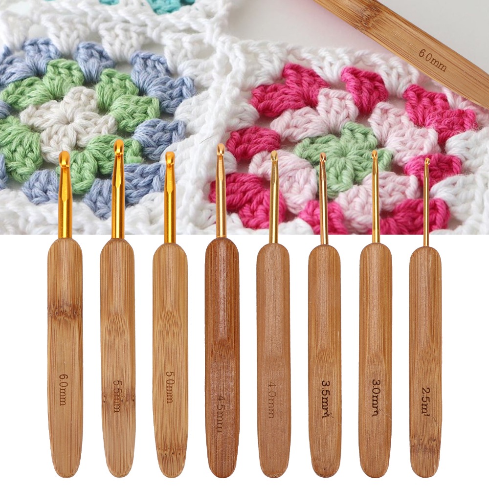 Conjunto de 8 agulhas de croch - Wooden Crochet Hooks Ergonomic Handle avaliação e preço