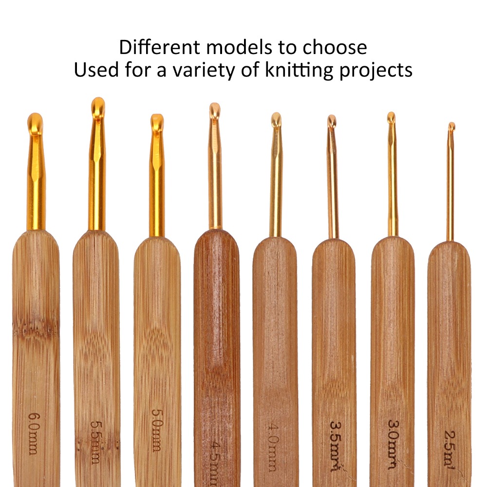 Conjunto de 8 agulhas de croch - Wooden Crochet Hooks Ergonomic Handle avaliação e preço