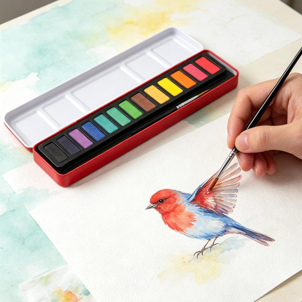 Conjunto de Tintas Aquarela Po - Watercolor Paint Set Solid Pigment avaliação e preço