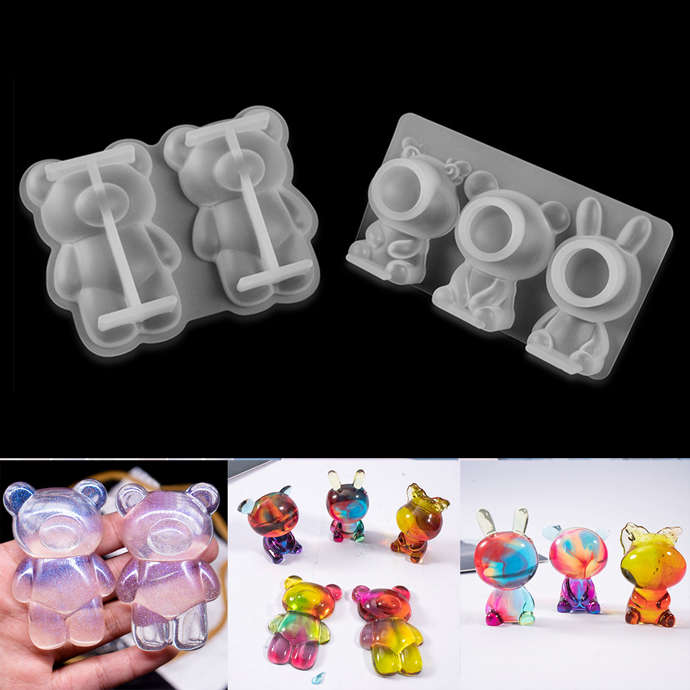 3d desenhos animados animal bo - Silicone Epoxy Resin Molds Set avaliação e preço