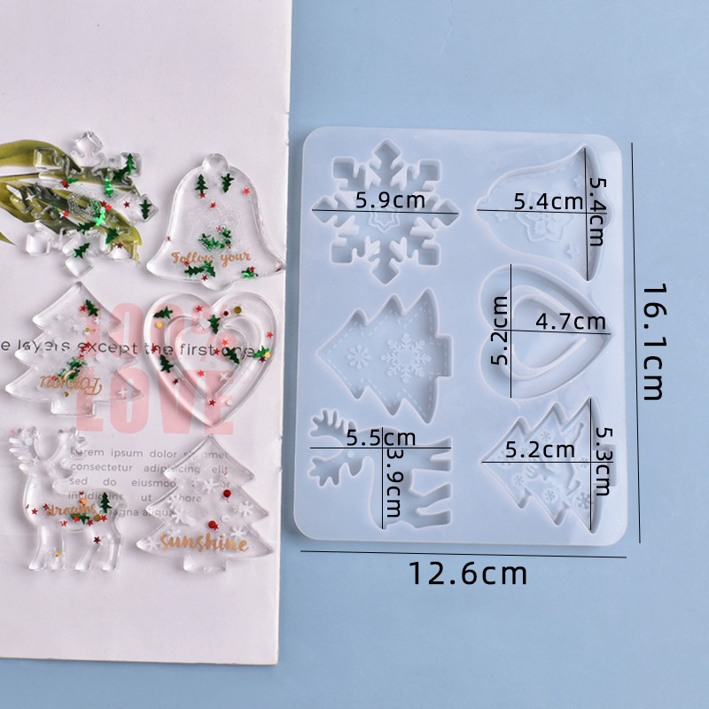 Molde de natal diy resina cris - Silicone Epoxy Resin Molds Set avaliação e preço